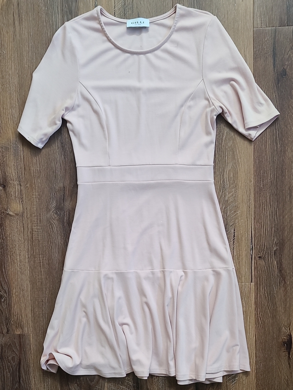 Gilli Pale Blush Fit & Flare Midi Dress